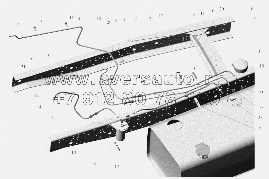 Установка топливопроводов (без подогревателя) 5336A5-1104002-010